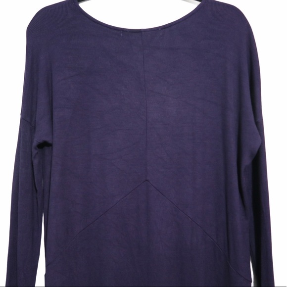 Michael Stars Purple High Low Ribbed‎ Sweater One Size - Picture 1 of 12